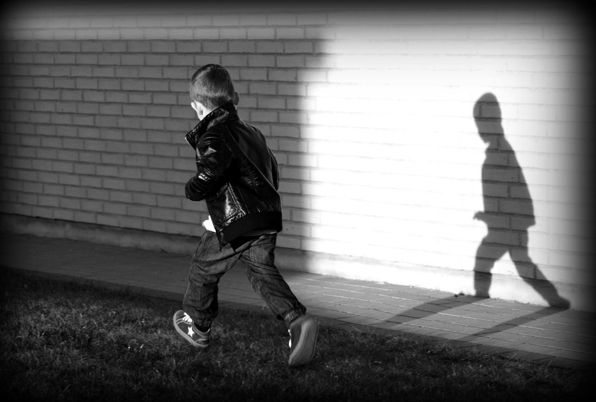 My nephew racing his shadow to see who comes first