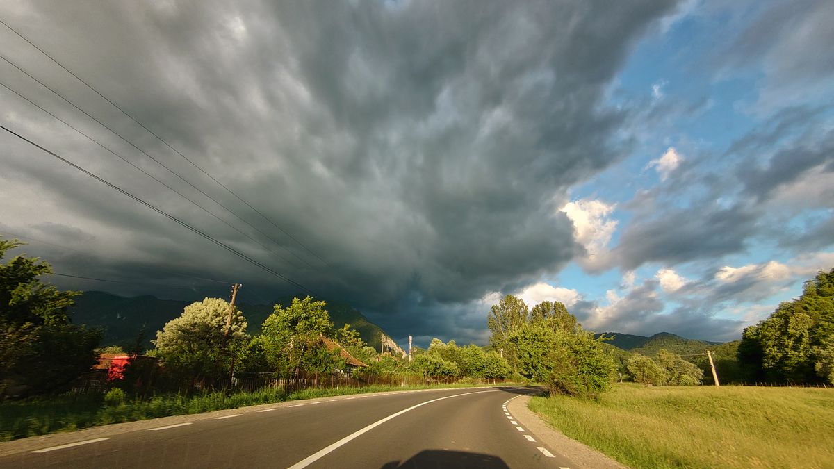 dark clouds on the road